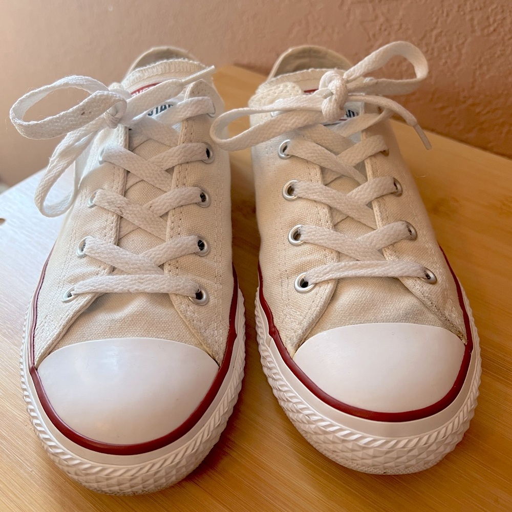 Van’s Kids Classic Cream Canvas Sneakers